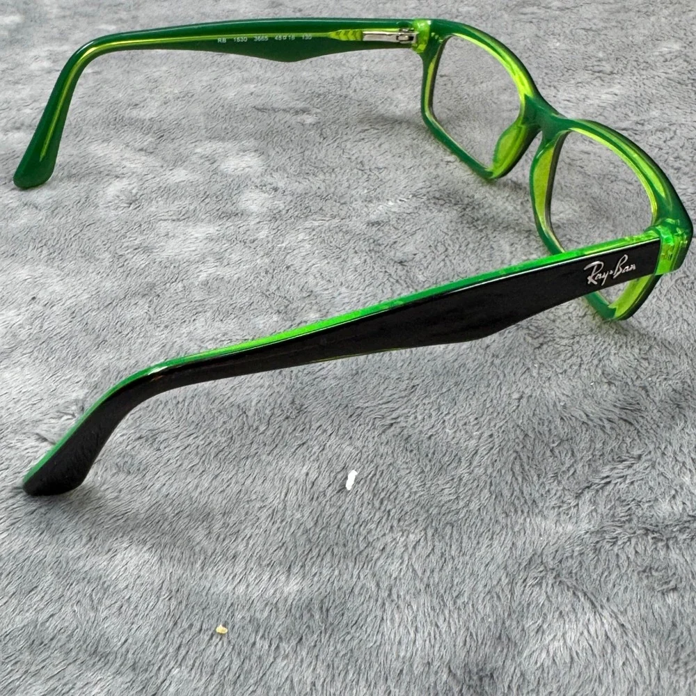 Ray-Ban RB 1530 Eyeglasses Kids 48mm Black Green Excellent Rectangular Frames